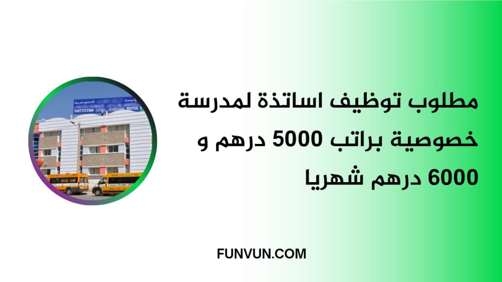 Recrutement de Professeurs pour une École Privée avec un Salaire de 5000 à 6000 Dirhams par Mois